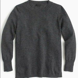 New J. Crew 100% Cashmere Long-Sleeve Crewneck Sweater XXS Grey